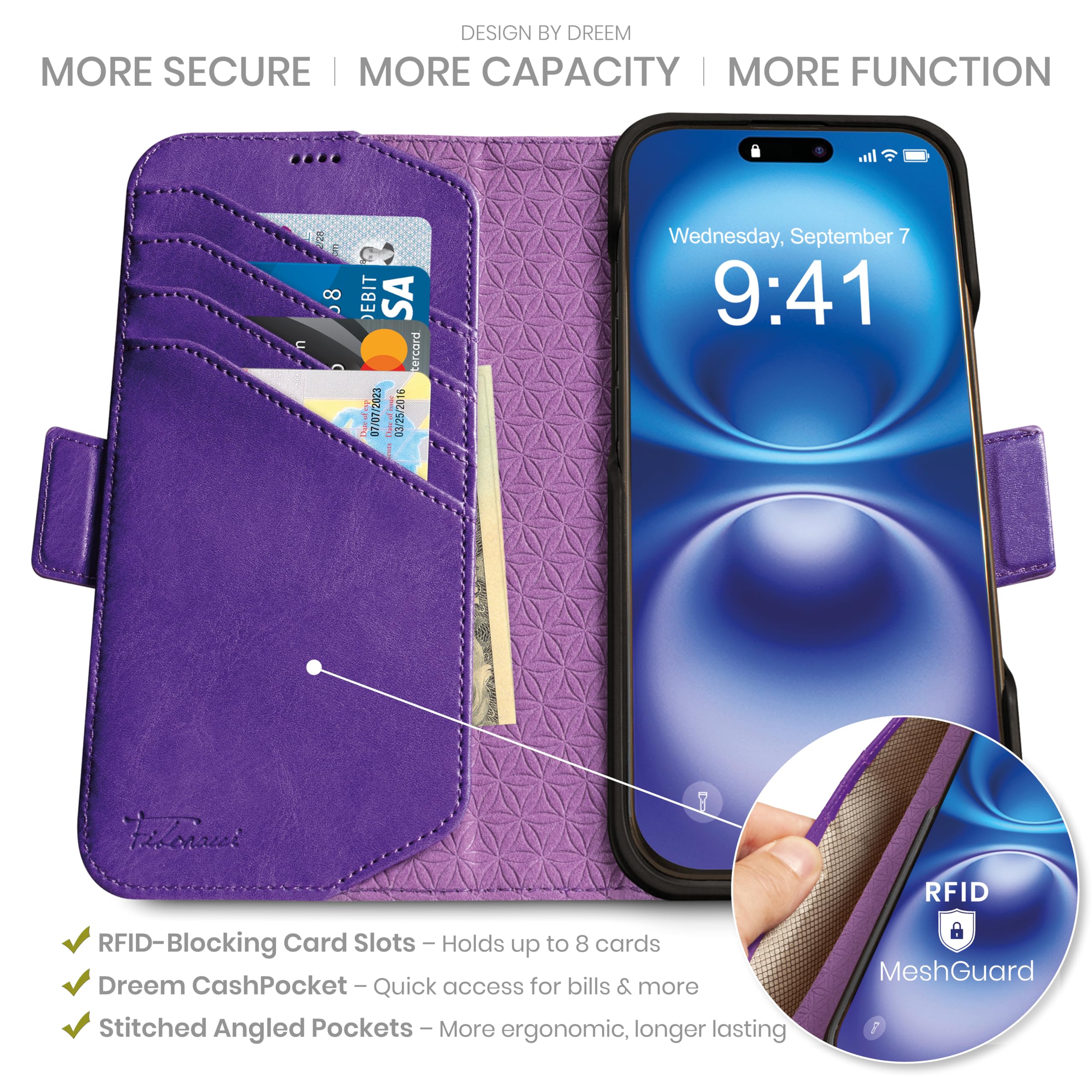 Amazon.co.jp: Dreem フィボナッチ（Fibonacci）2イン1 財布型ケース