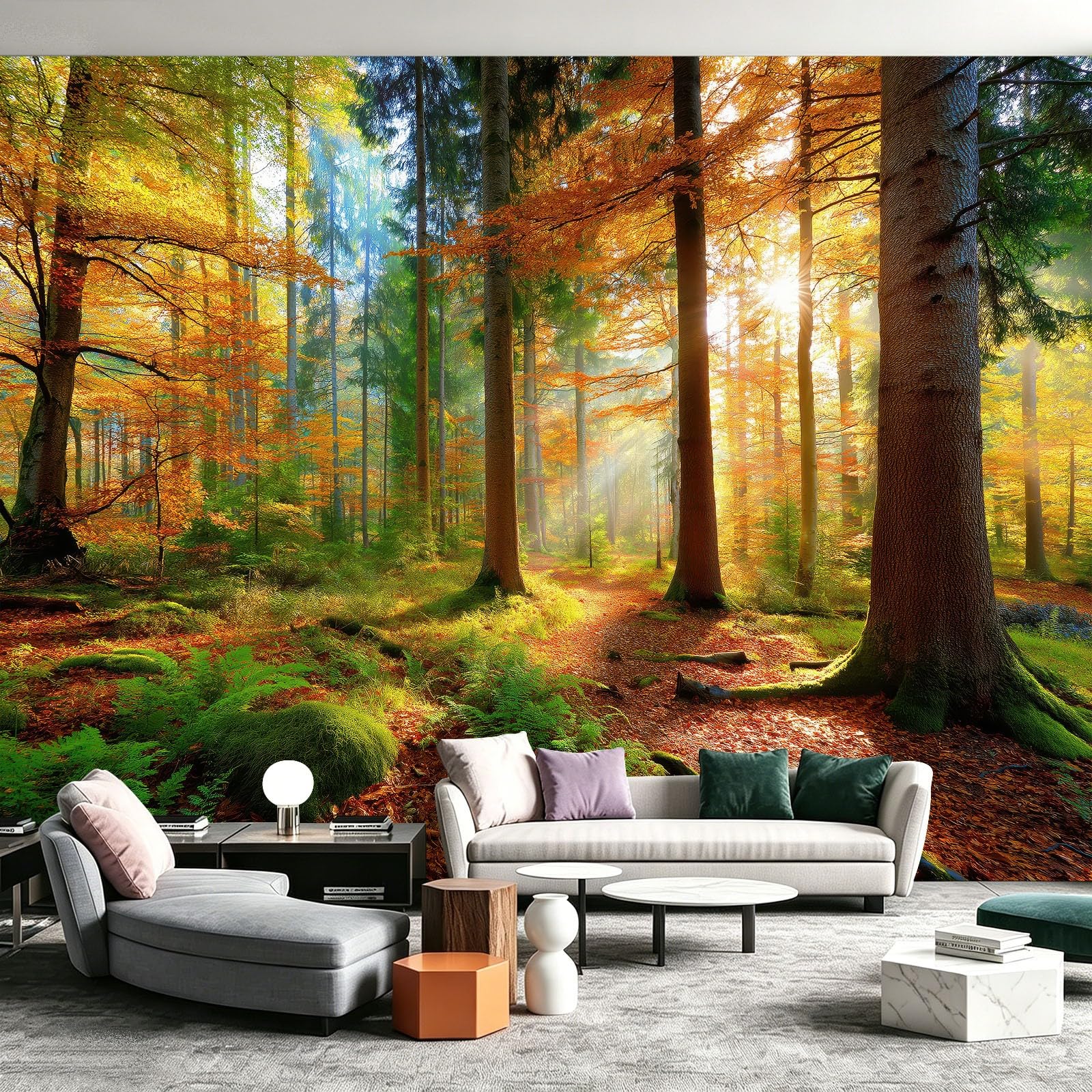 WTD - Papel pintado fotográfico (fieltro, 300 x 210 cm), diseño de bosque
