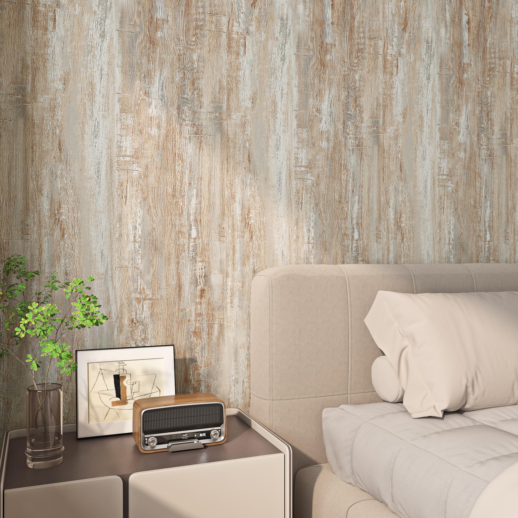 Livelynine 40CMx10M Zwart Sticky Zwart Plastic Roll Hout Affect Behang Zelfklevende Keuken Teller Vinyl Wrap voor Meubels Werkbladen Keuken Kast Stickers Badkamer Waterdicht Contact Papier