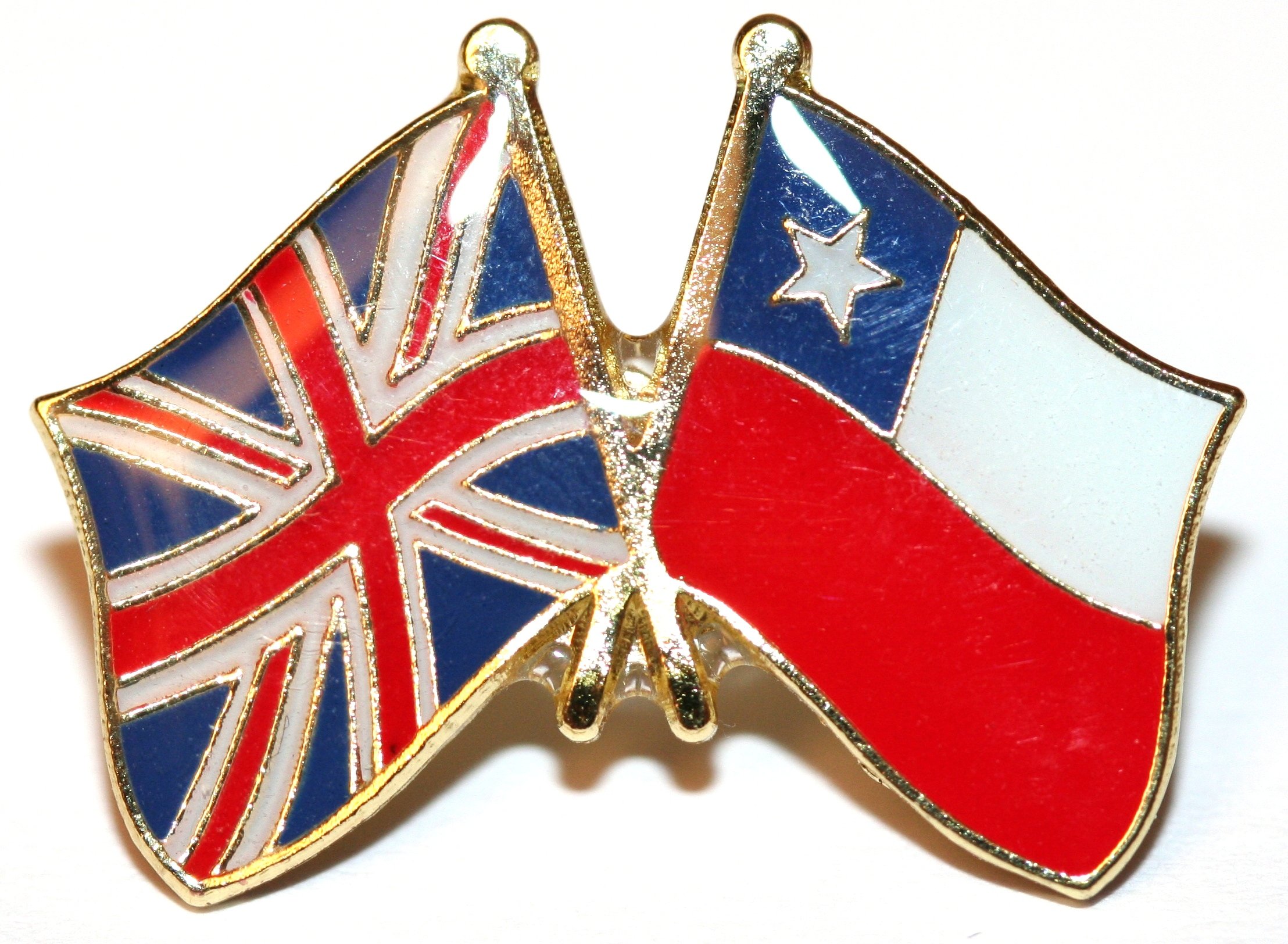 UK & Chile Friendship Flag Pin Badge