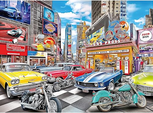 Rompecabezas de 300 piezas para adultos, rompecabezas de 300 piezas grandes para adultos, rompecabezas de club de motocicleta, regalo divertido para