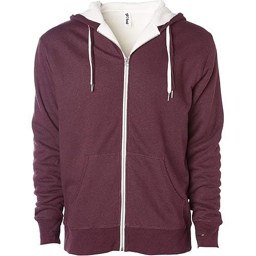 Global Blank Heavyweight Sherpa Lined Zip Up Fleece Hoodie Jacket Men and Women