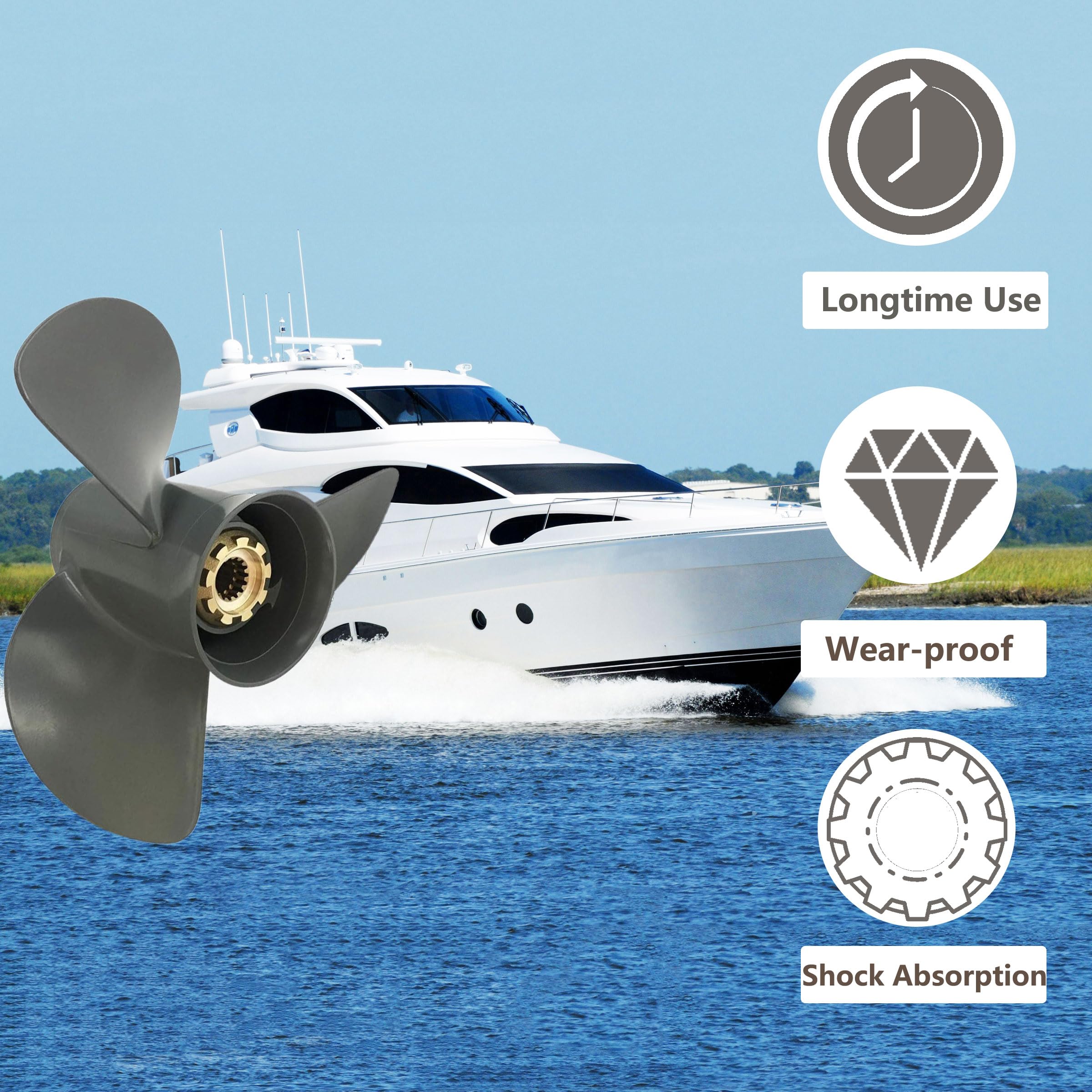 Amazon.com : Boat Outboard Propeller 14 x 13 for Honda 60/75/90