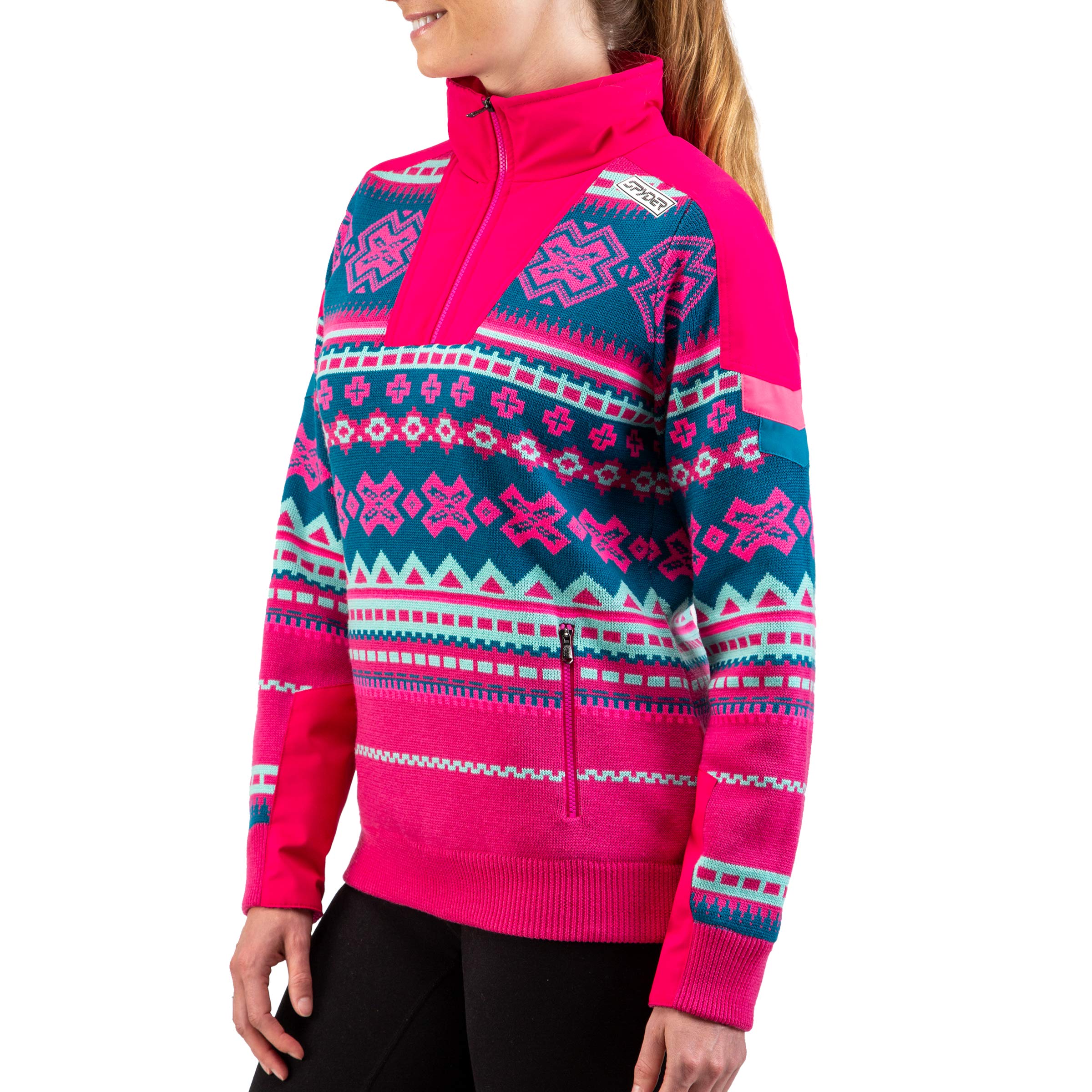 Spyder ACTIVE Sports Women's Legacy Gtx Infinium Lined Half Zip, BERRY, x Small