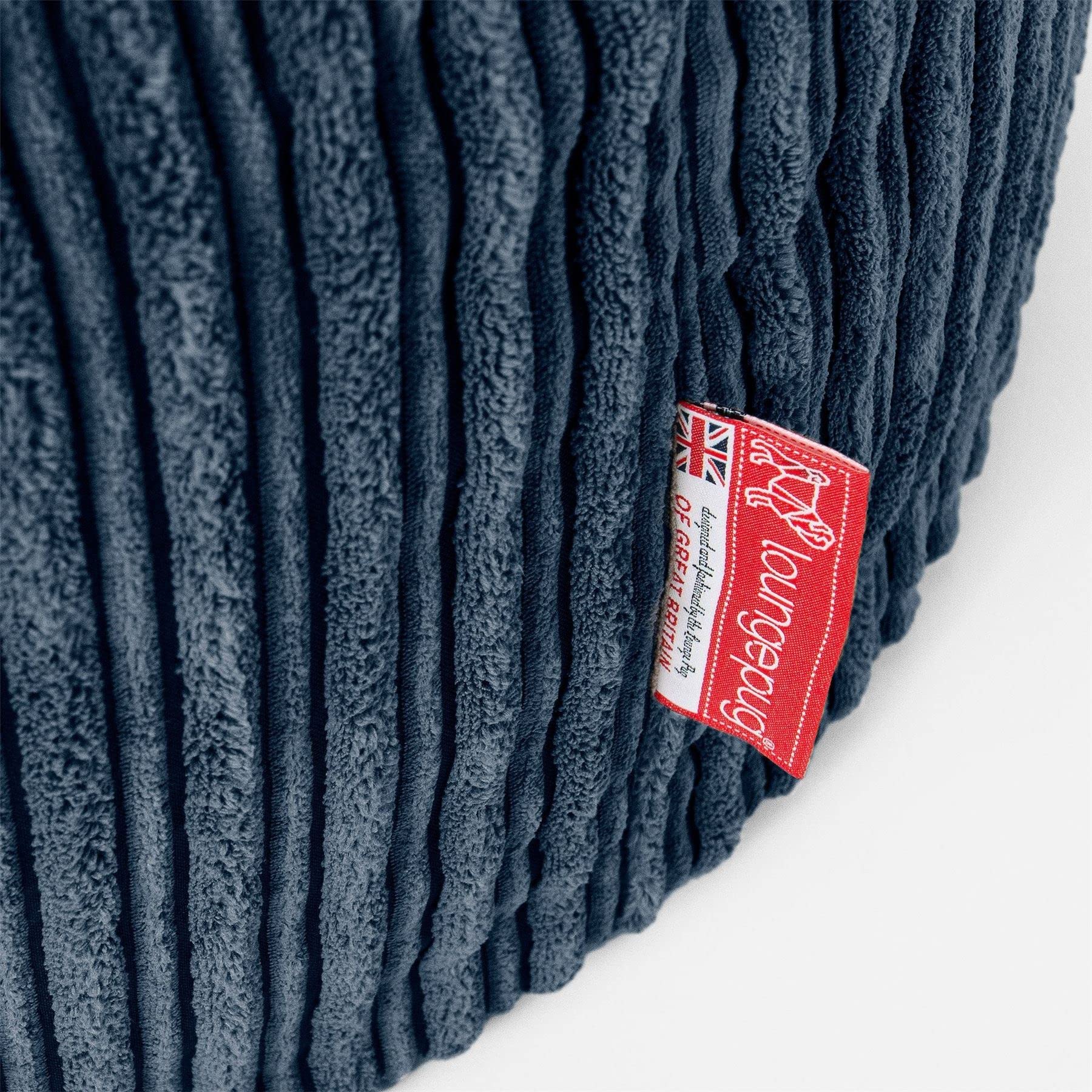 Lounge Pug Fauteuil Pouf Enfant en Velours Côtelé - Pouf pour Enfant, Fauteuil Pouf Cocooning & Douillet, Léger et Facile à Déplacer - Bleu Marine