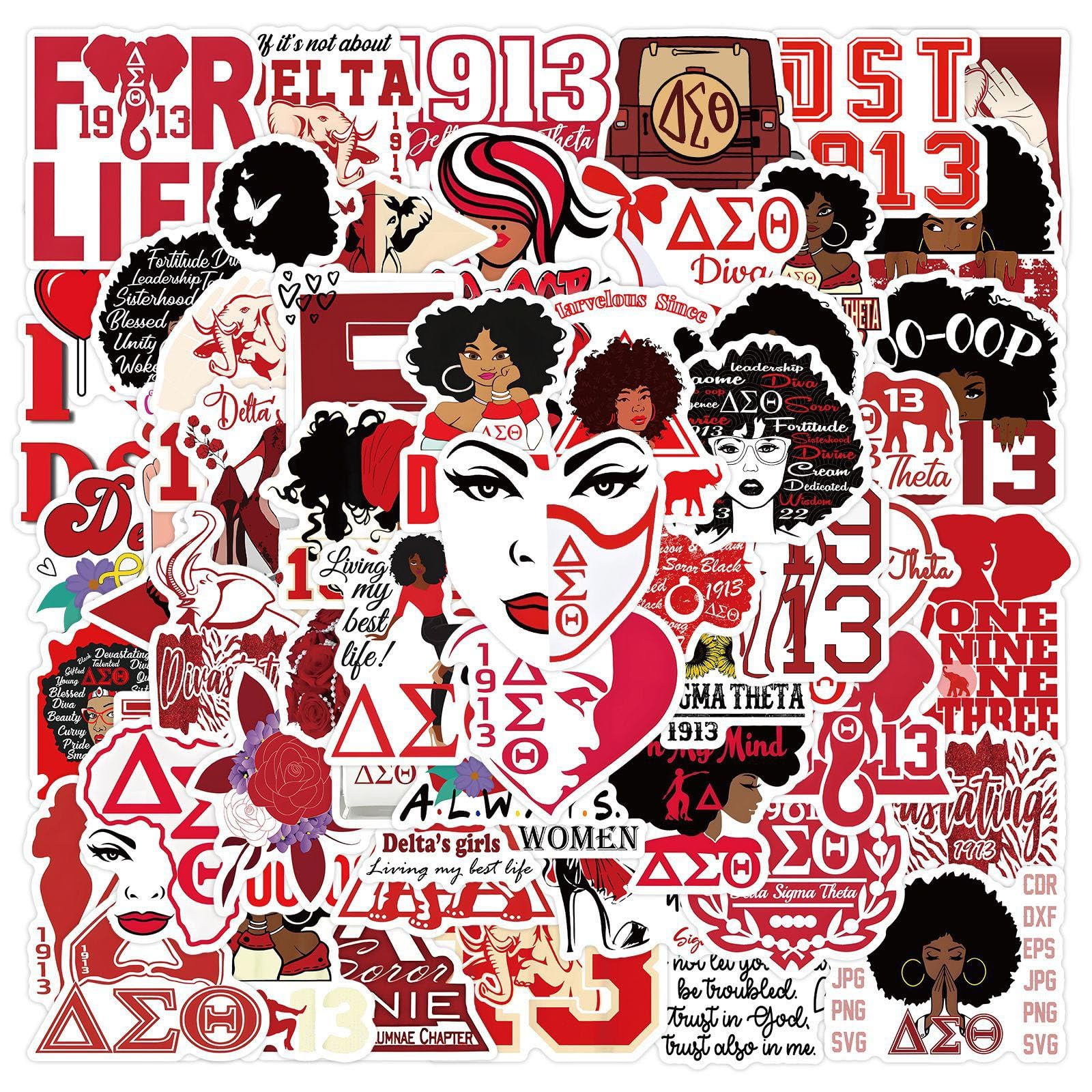 Calcomanías Delta Sigma Theta 1913 de vinilo prémium e impermeables