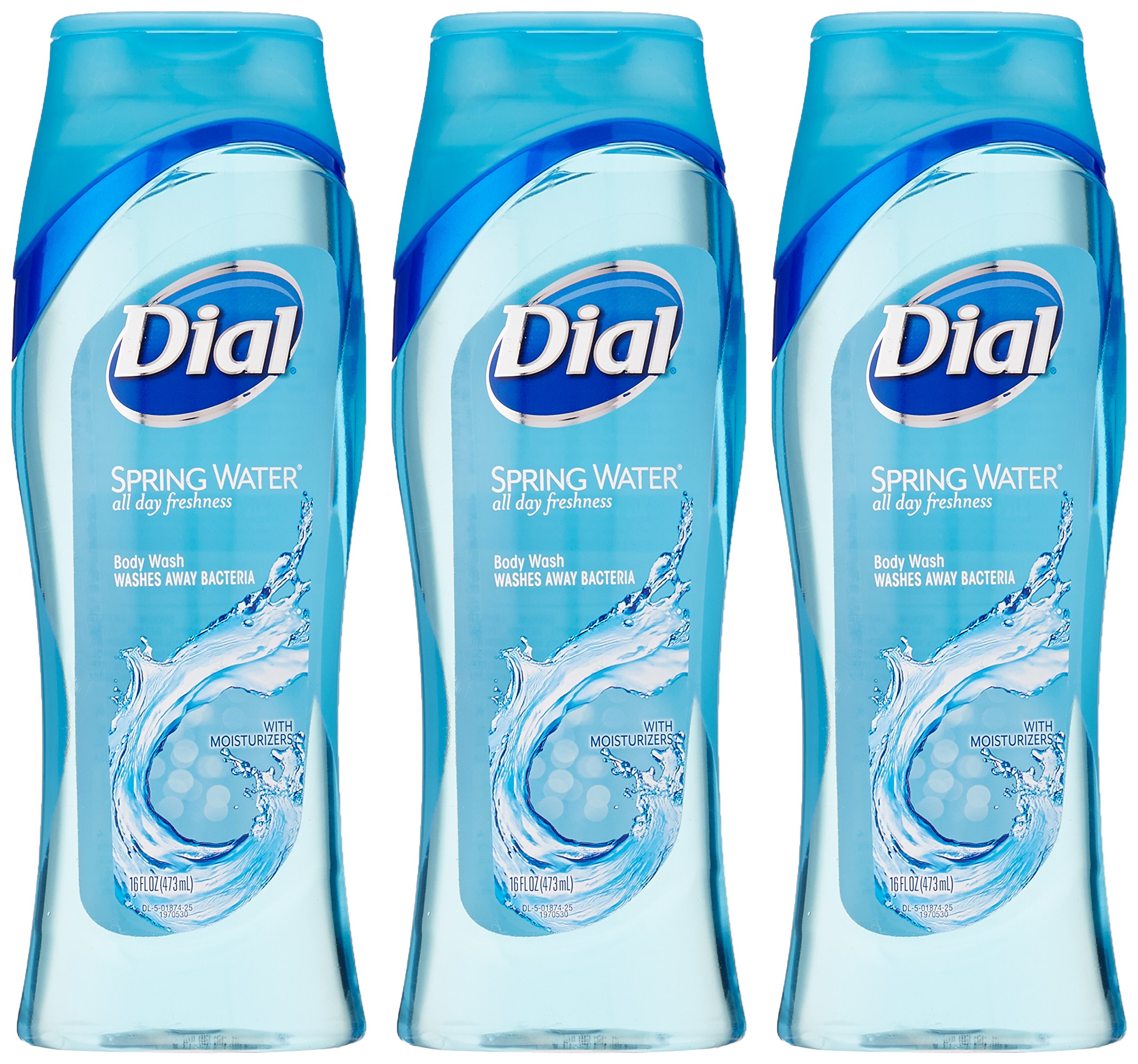 DialAntibacterial Body Wash With Moisturizers, Spring Water 16 oz(Pack of 3)