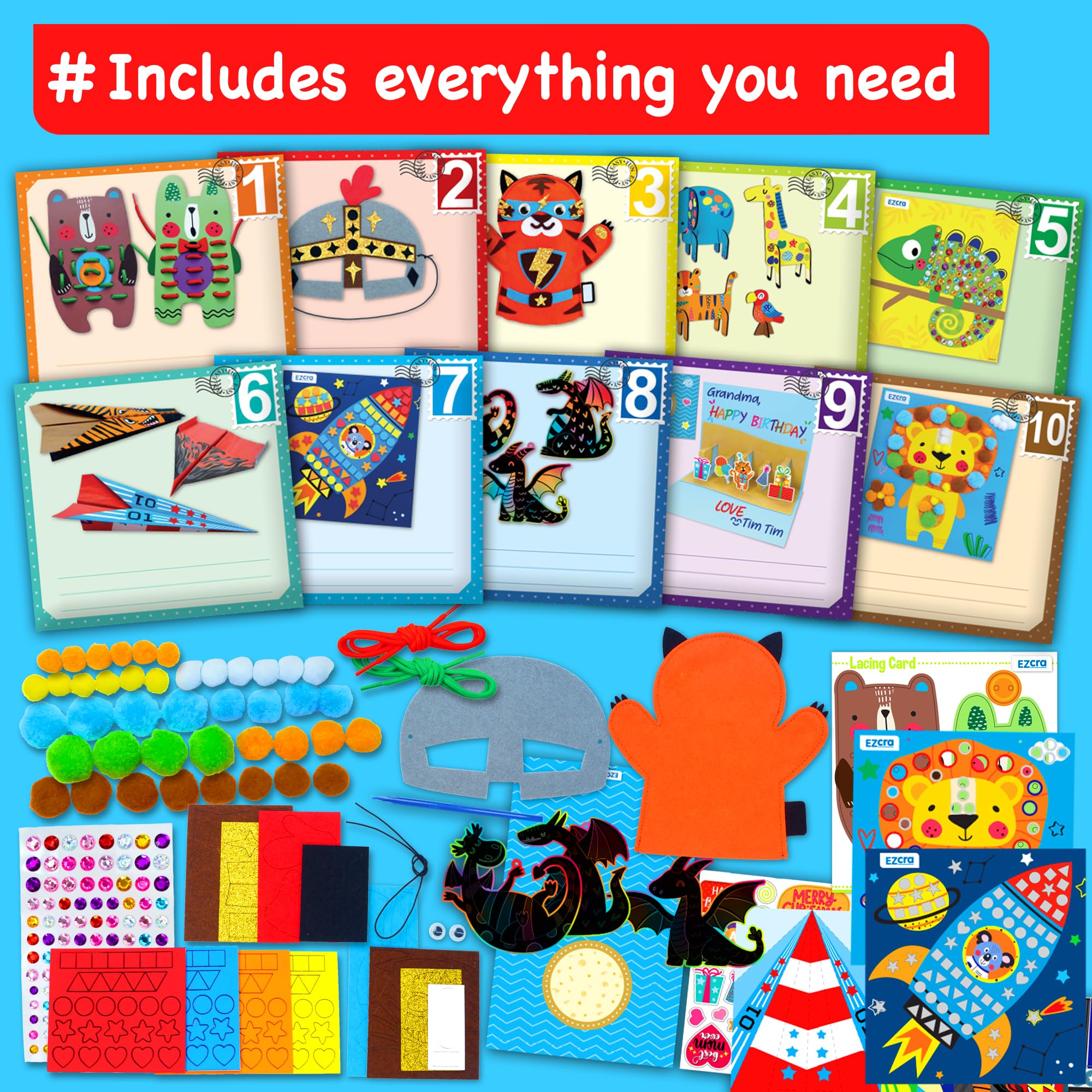EZCRA Kids Craft Box - 21 Projects! -2