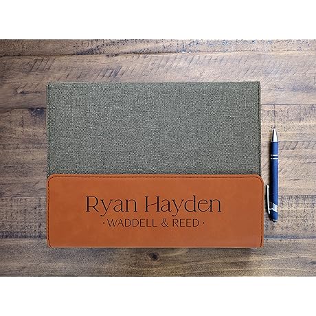 Personalized Portfolio for Men Engraved, Corporate Business Portfolio Organizer Holder, Custom Padfolio