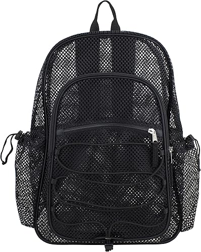 Miniatura 3 de Eastsport Mochila de malla semitransparente XL con cómodas correas acolchadas y elástico ajustable, Negro -, Mochilas Daypack