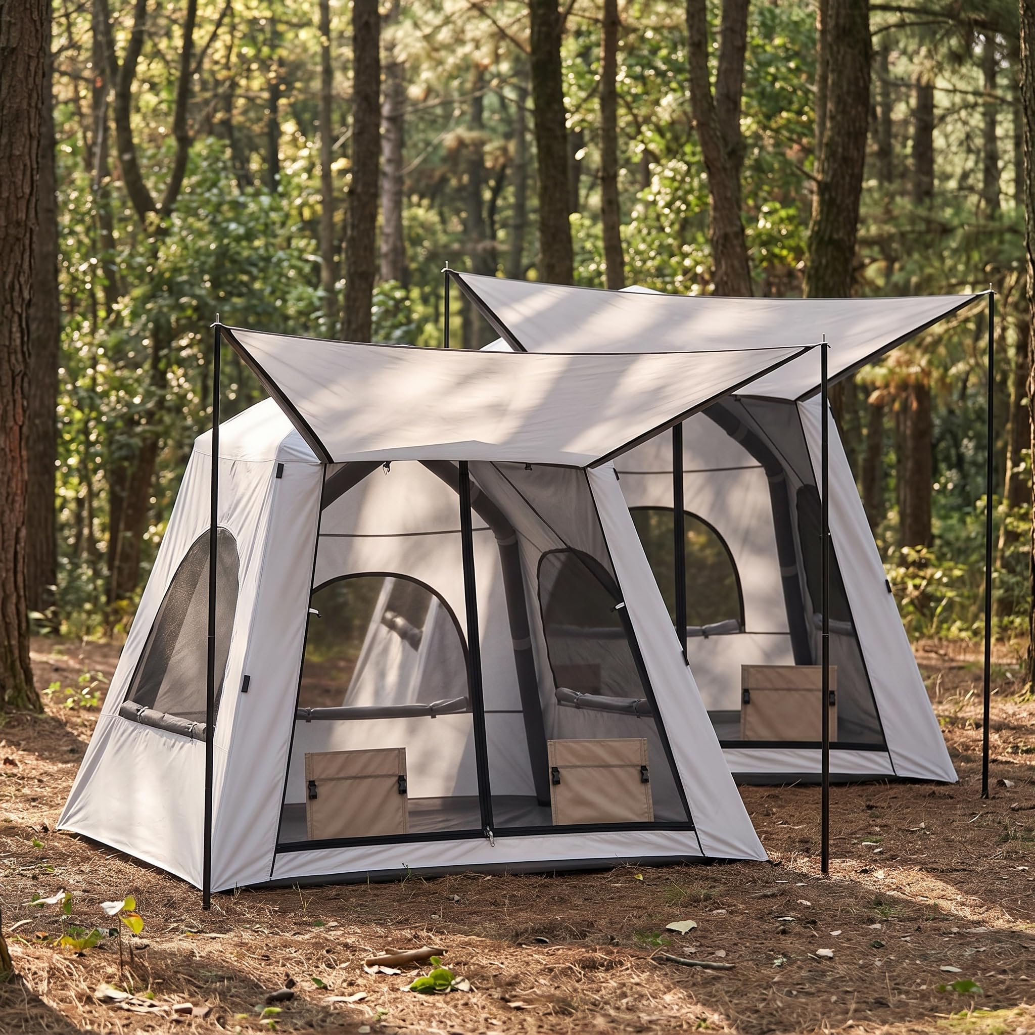 Carpa Inflable para Acampar 3 a 6, Tienda Impermeable Montaje rápido, para