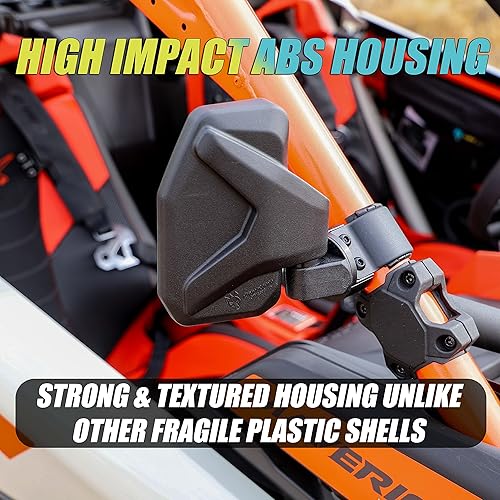 Miniatura 5 de Chupacabra Offroad Espejo visor trasero/lateral para UTV–Par derecha e izquierda para 1.6–2 pulgadas Jaula de seguridad RZR x3 Maverick Pioneer YXZ