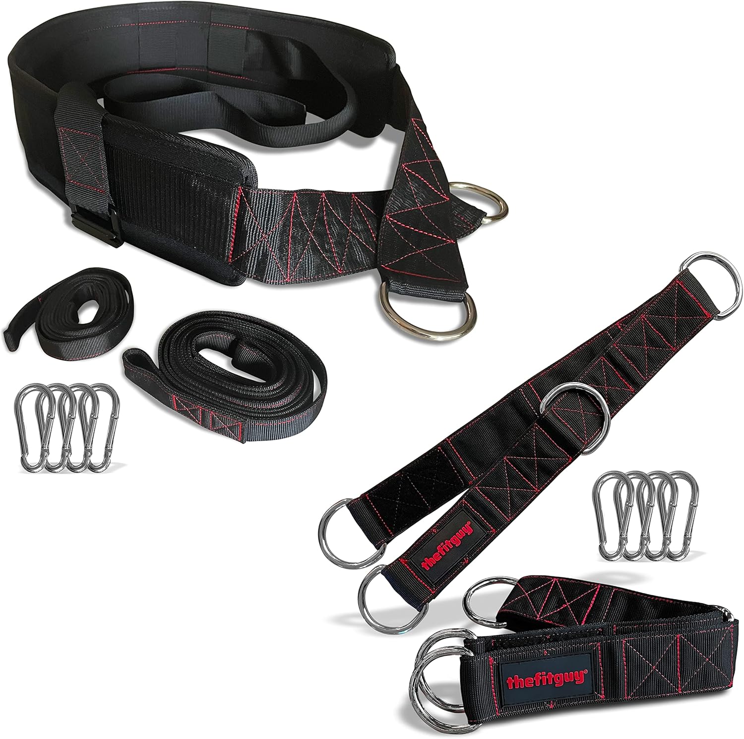 THEFITGUY Belt for Pulling & Cable Attachments Gym Straps Bundle