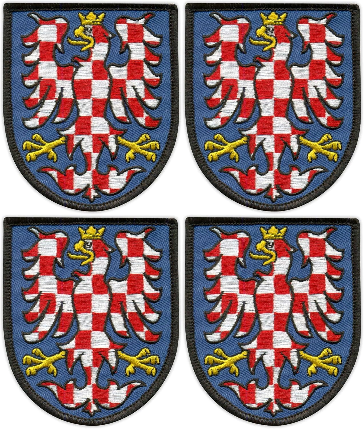 Set of Four - Patchion Coat of arms of Moravia - Sew-on - Embroidered Patch/Badge/Emblem