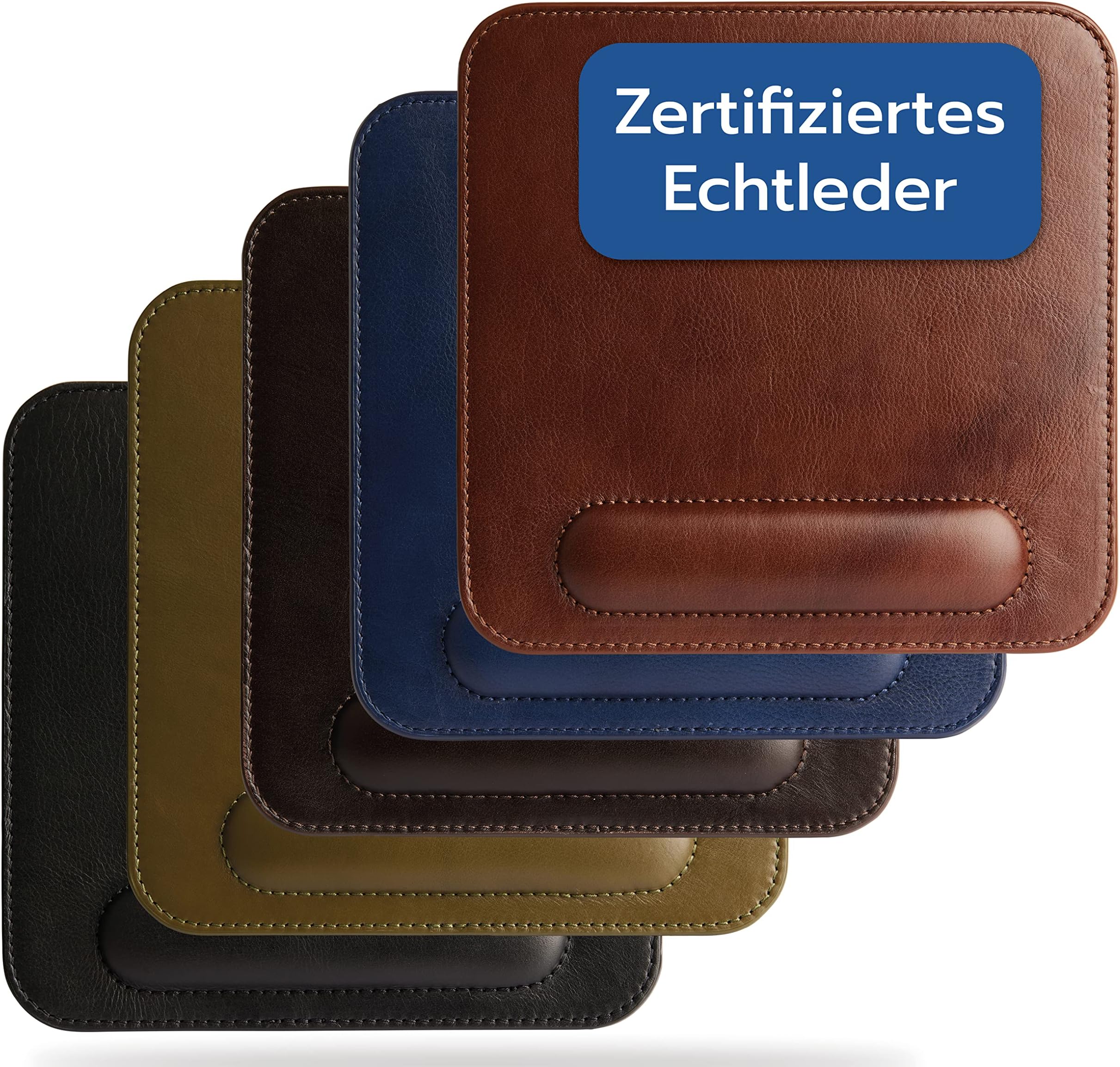 Skaard Leder Mauspad Braun - Vintage Optik Mouse Pad 19x24cm | Rutschfeste Unterseite