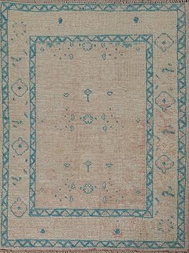 Rug Source Transitional Collection, 3x4 Oushak Rug, Hand Knotted Pink Floral Rug, Oriental 100% Wool Carpet for Foyer, Entryway and Hallway