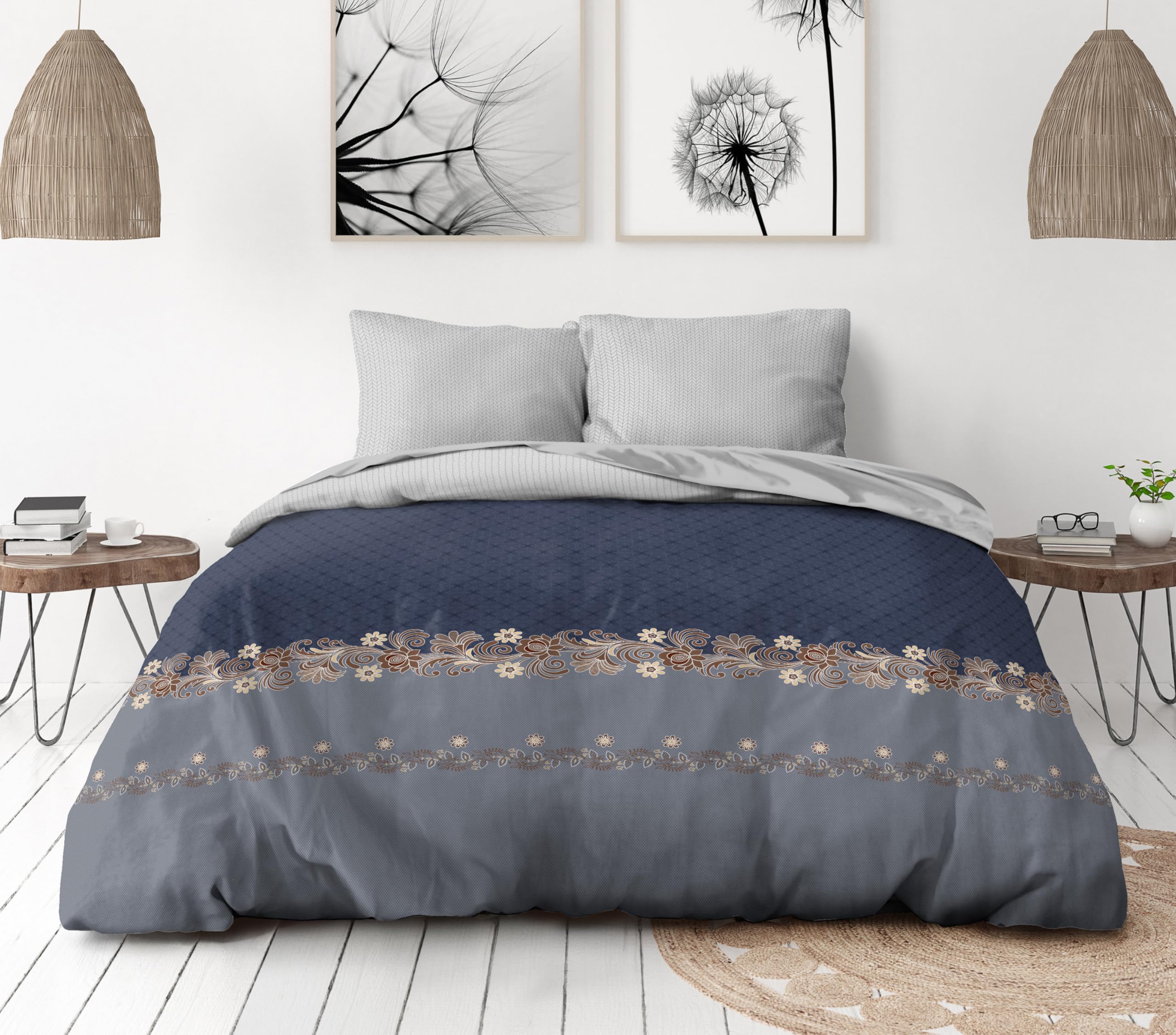 Lit de couchage CORDEBA + Parure DE Couette + Famille + Week-end à la maison + Easy-to-Wash Design + Dimensions 220x240 