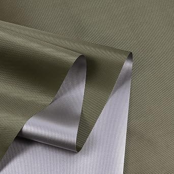Waterproof UV Sun Protection Canvas Fabric, UPF 50+ Silver Backing 210 Denier Canvas Fabric for Outdoor/Indoor, Awning, Tent, Sunbrella, Camping, DIY Craft, 60 Wide, Sold by The Yard(Army Green)