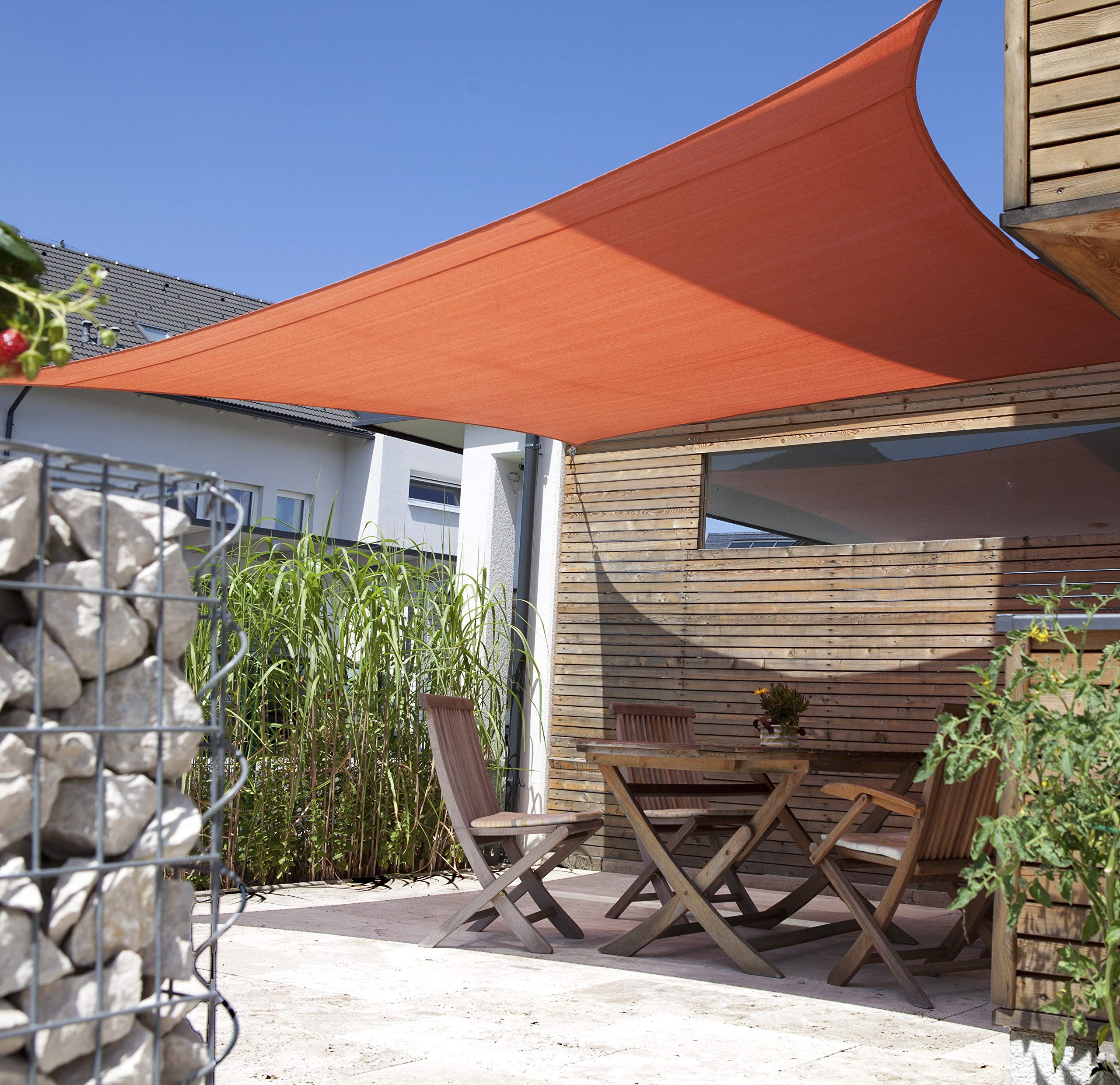Windhager Sunsail Adria Quadrat Terracotta, Sonnensegel, Sonnenschutz, UV-Schutz, witterungsbeständig und atmungsaktiv, 3,6 x 3,6 m (gleichschenkelig), 10972