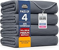 Vista 19 de Utopia Bedding Almohadillas lavables para cama 34" x 36" (Paquete de 4), almohadillas impermeables reutilizables de alta absorción