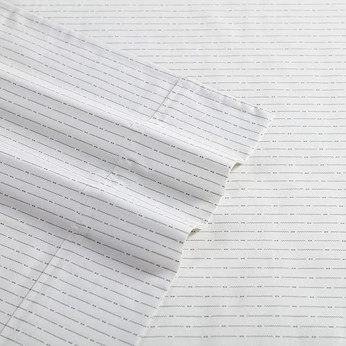 Miniatura 3 de Nautica - Juego de sábanas tamaño King, juego de ropa de cama de percal de algodón, vigorizante y fresco, ligero y transpirable (Buoy Line, gris,