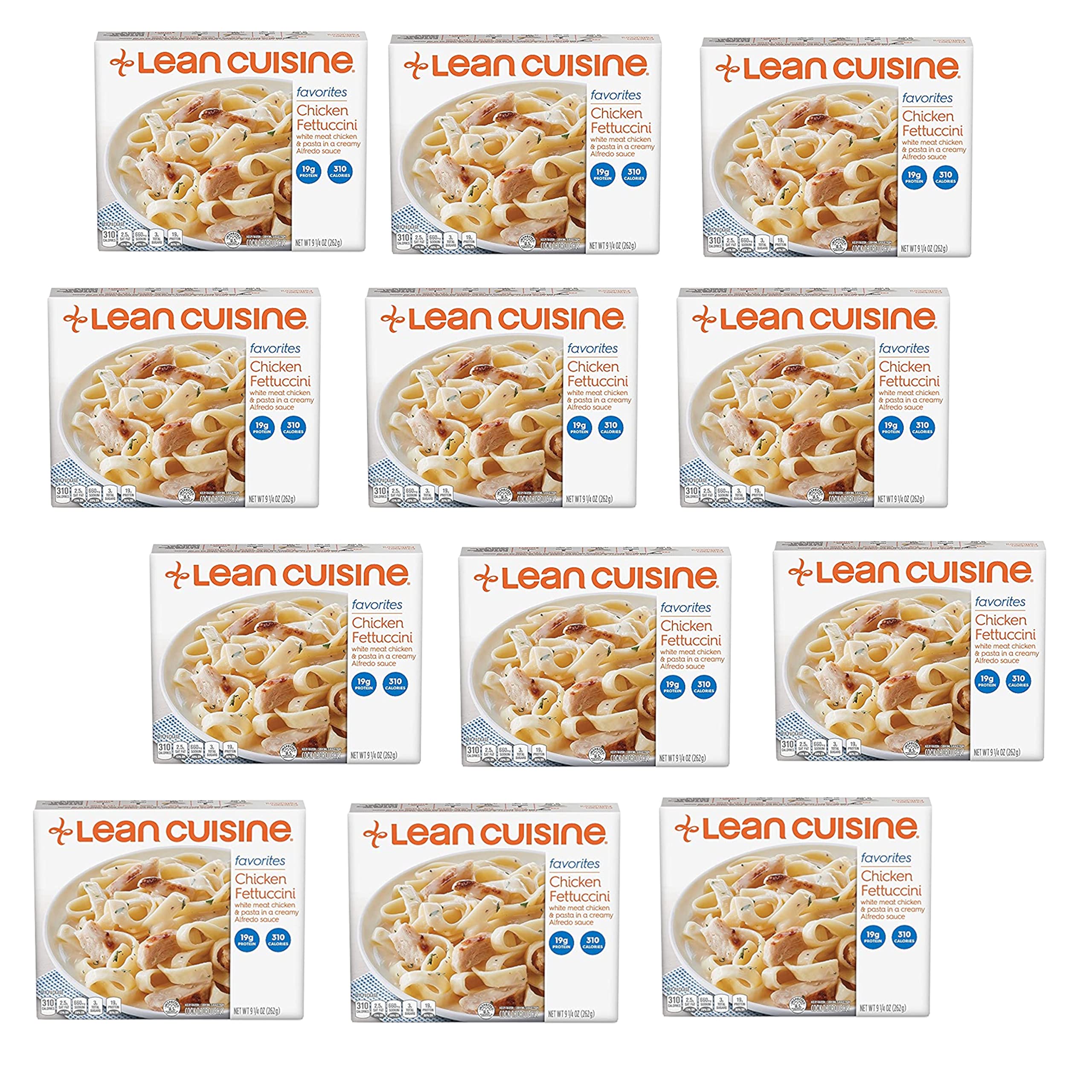 Lean Cuisine Favorites Chicken Fettuccini (Pack of 12, 9 1/4 oz Each) - Frozen Meal with White Chick