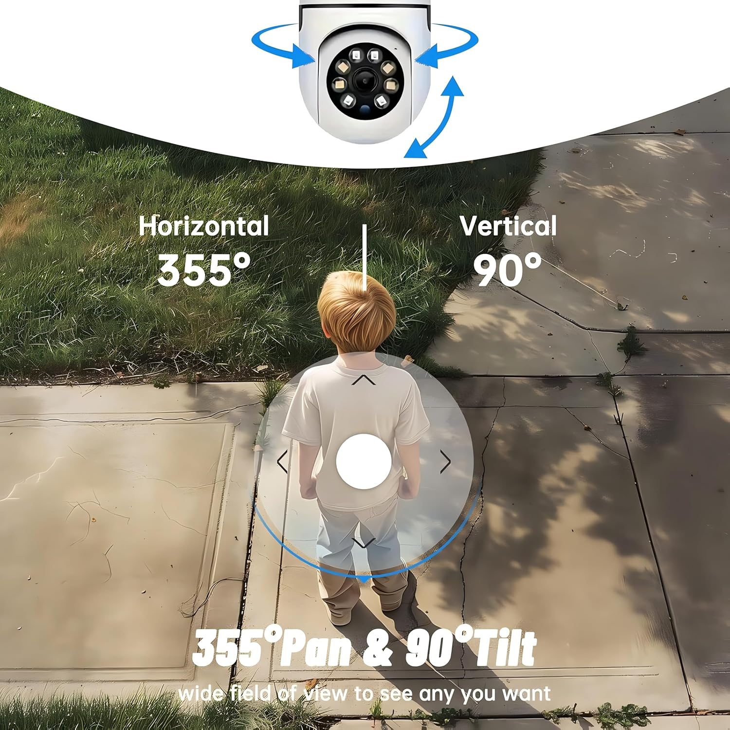 Multiple scenes showing camera installation and use in various indoor settings