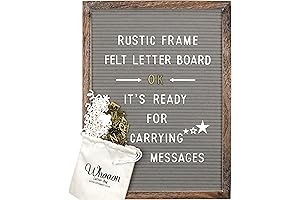 Rustic Wood Frame Gray Felt Letter Board 12x16 inch