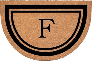 Calloway Mills Half Circle Black Border 24" x 36" Monogram Doormat (Letter F)