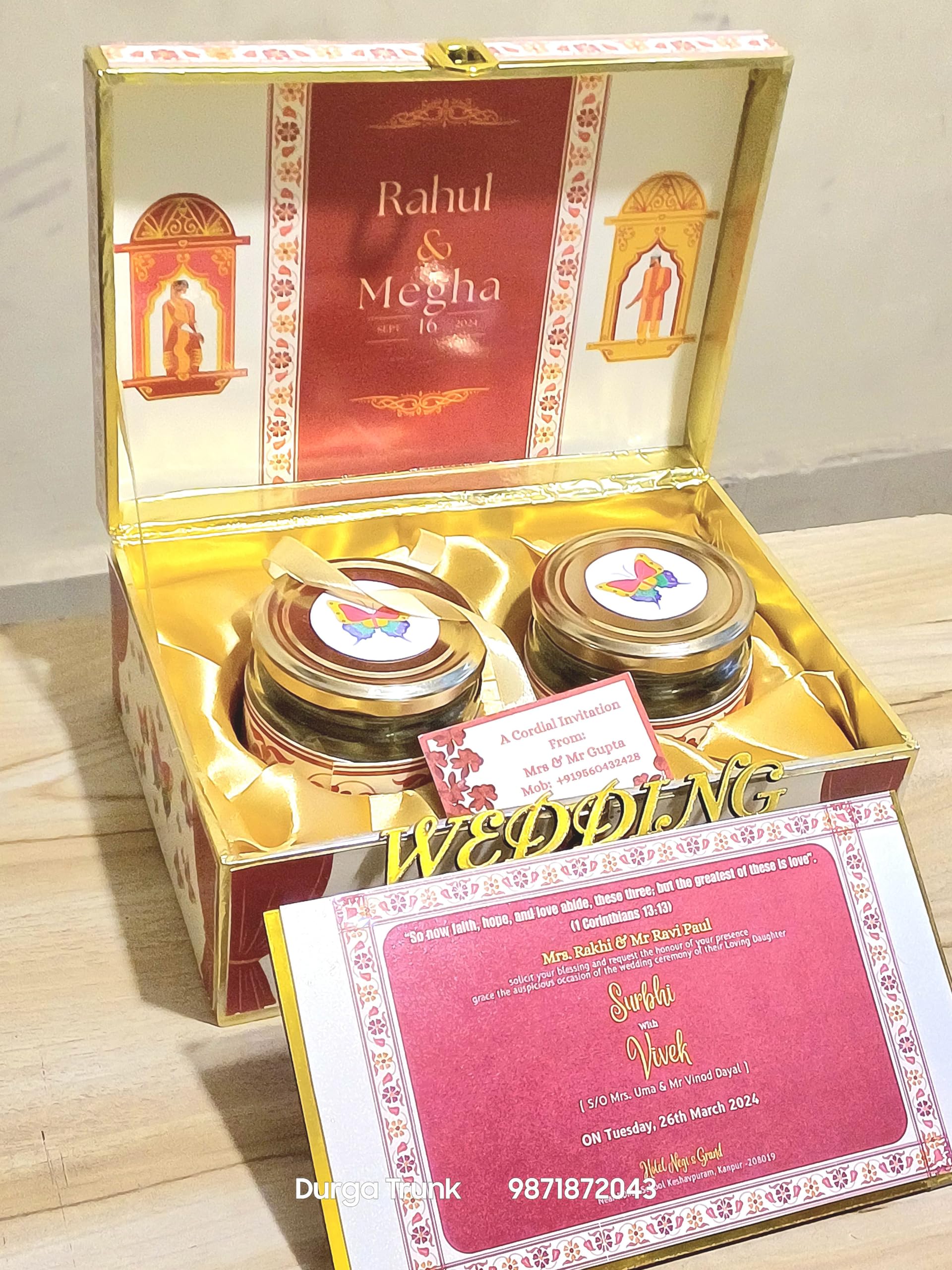 DURGA TRUNK Customized Marriage box, Wedding box, Different designs for every Religions (size 10-7-4 inch)-image-6
