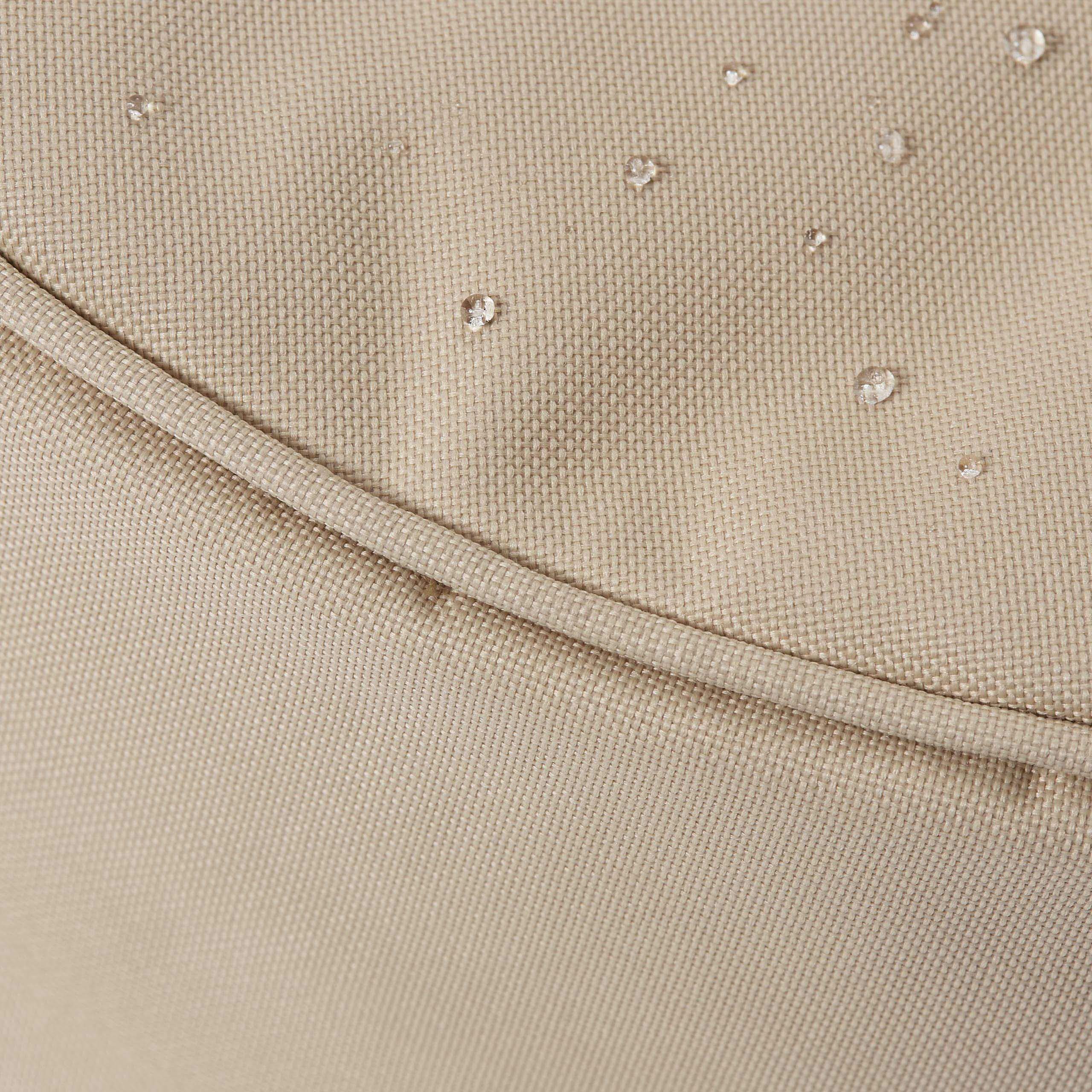 Lumaland Puff Reposapiés Impermeable Comfort Line - Taburete Otomano Redondo para Interior y Exterior - Resistente, Versátil y Moderno - 45 x 25 x 25 cm/Beige