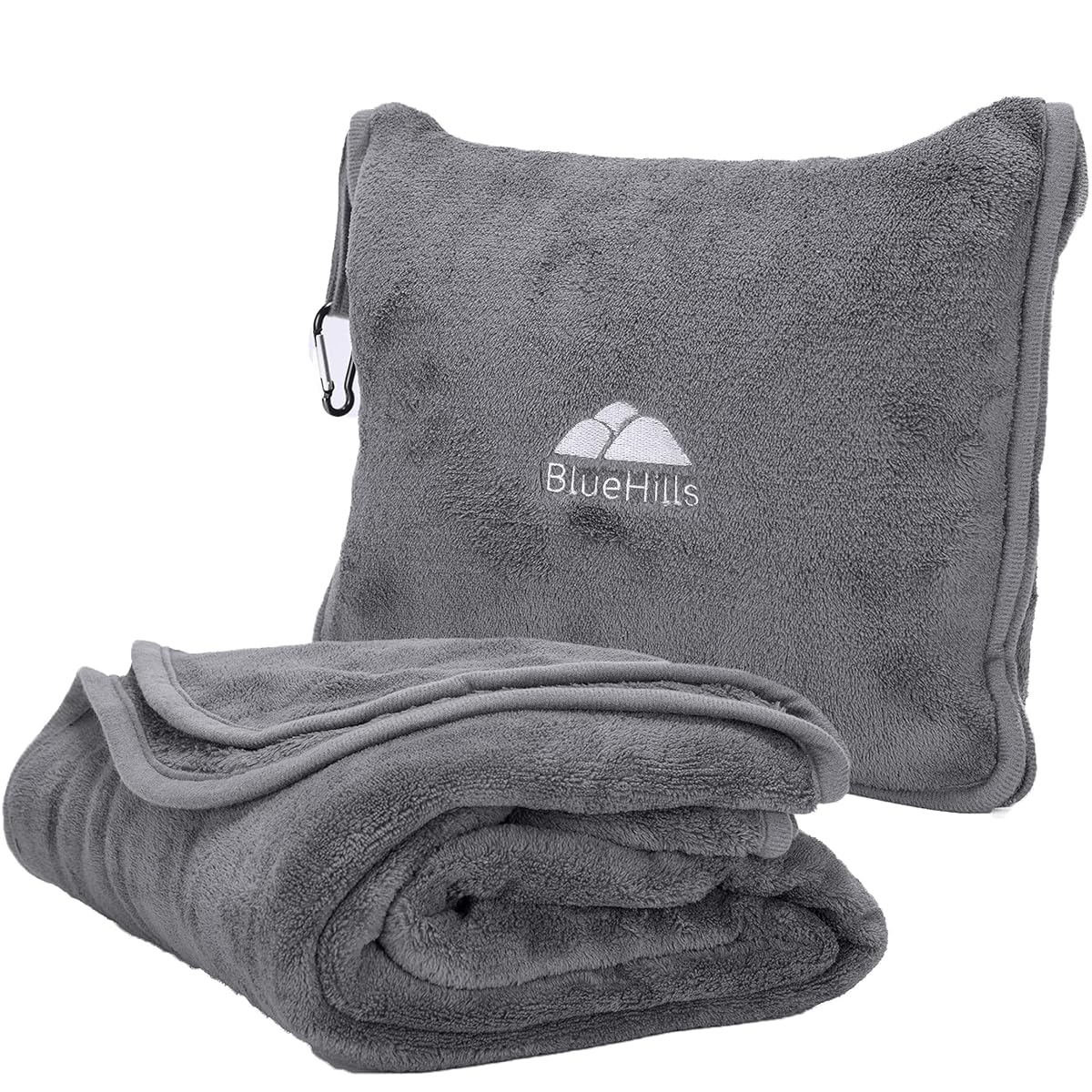 BlueHills Premium Soft Long Travel Blanket Pillow for Tall Airplane Flight