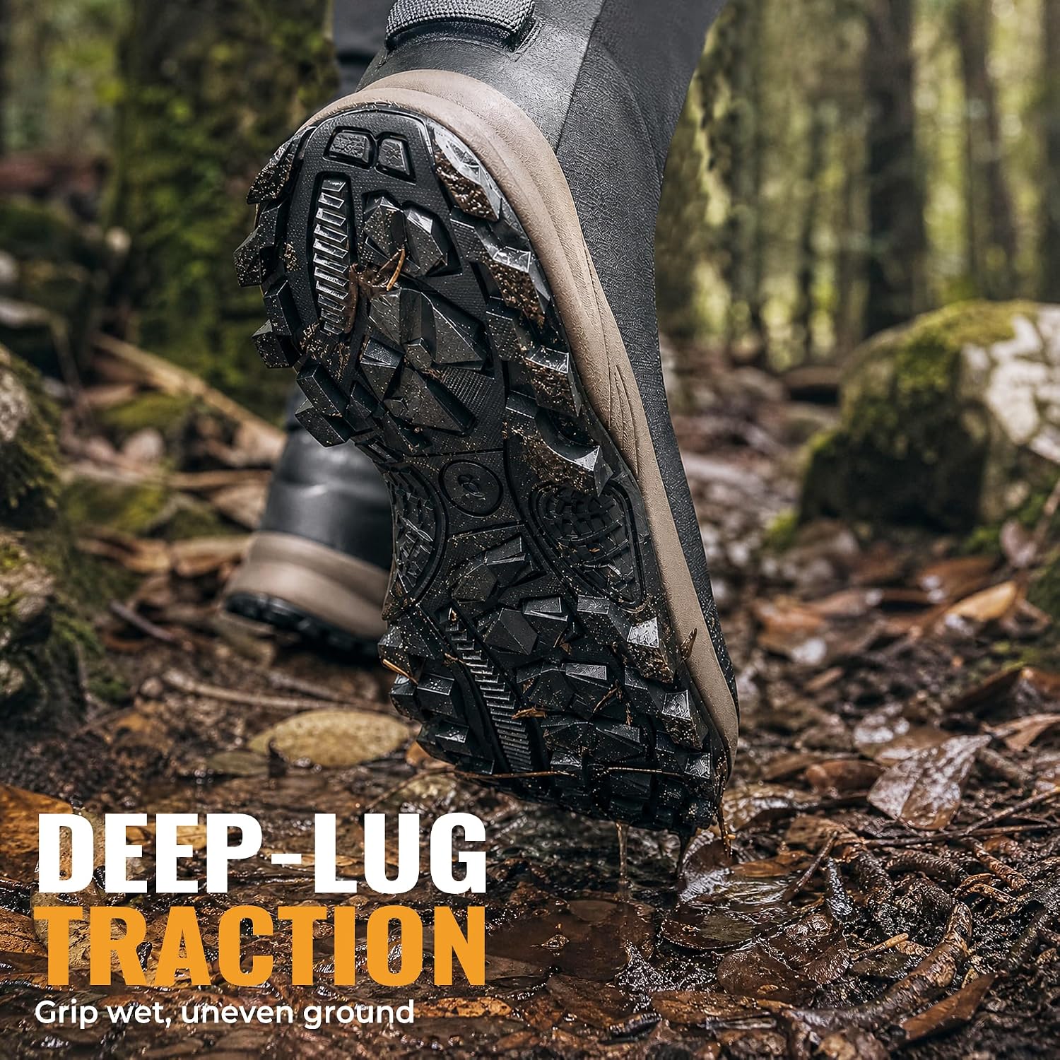 Hunthor Hunting Boots for Men, Waterproof Rubber Rain Boots, Men Boots