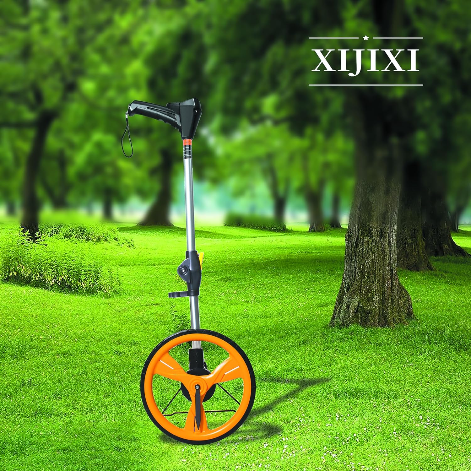 Measuring Wheel Digital Display,Folding Portable Distance Measurement Wheel,12.5”Diameter Wheel,Carrying With cloth backpack(Yellow）