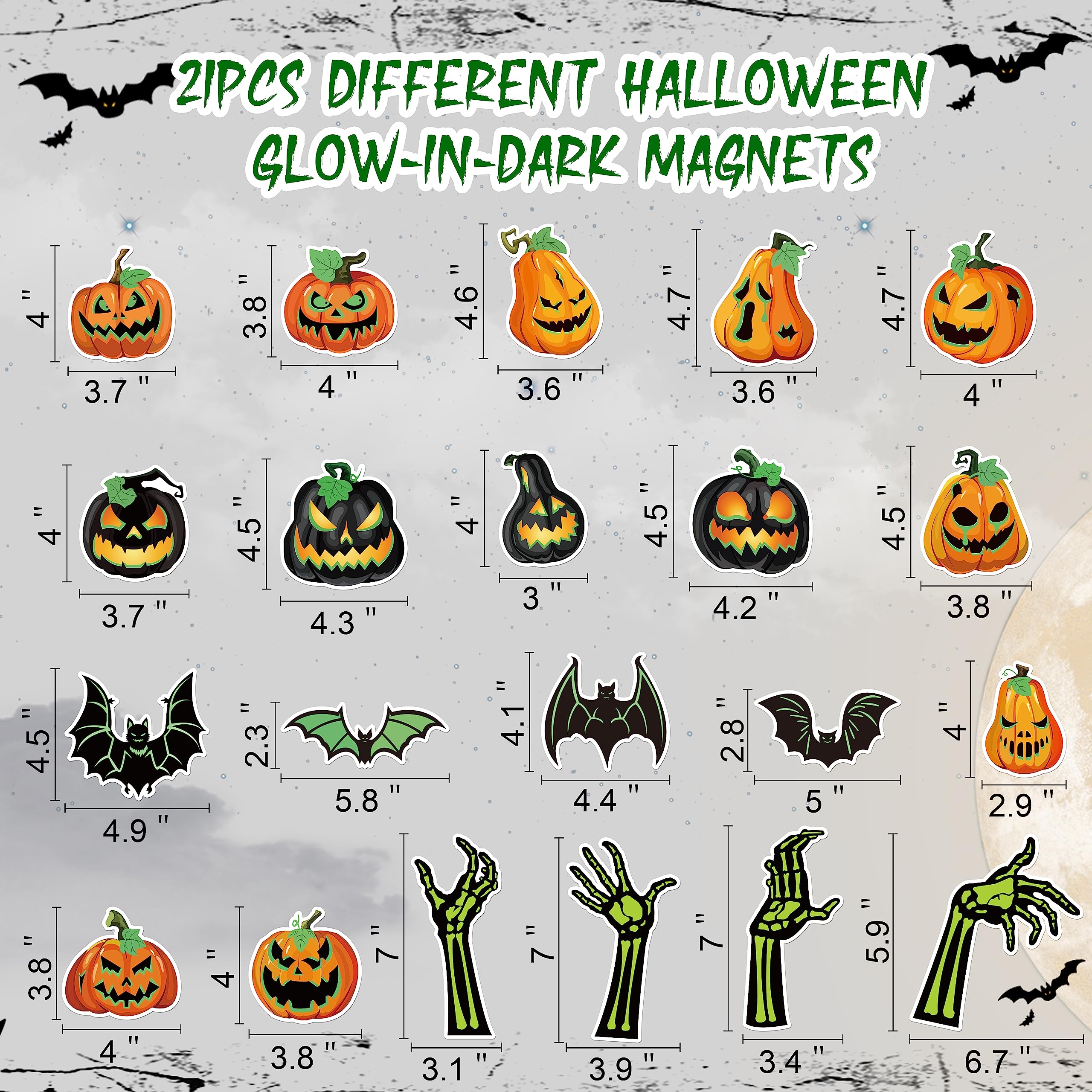 Halloween-magneten, Halloween-automagnes, bloedige magnetische stickers, 10 stuks, Halloween-koelkastmagneten, angstaanjagende koelkastmagneten, decoratieve griezelige magneten voor keukenmagneten