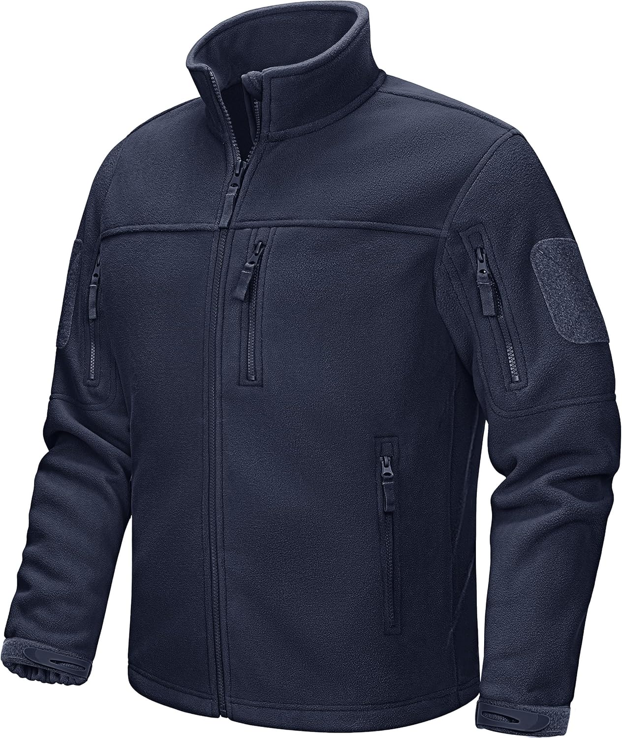 CRYSULLY Men's Fleece Jacket Winter Tactical Full-Zip Coat Military Jackets Multi Pockets