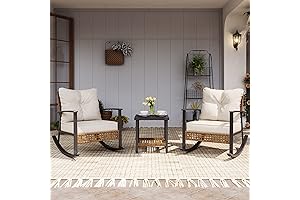 LAUSAINT Home Farmhouse Porch Furniture Patio 3 Pcs Outdoor Bistro Set