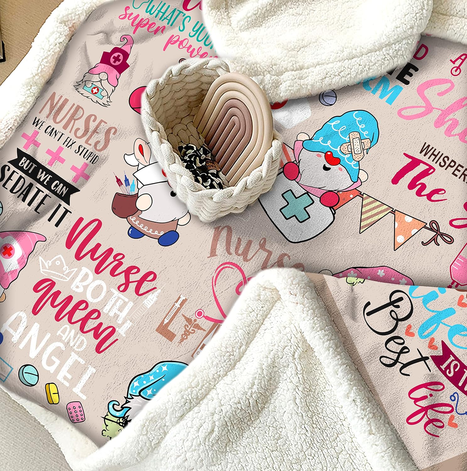Nurse Appreciation Soft Fluffy Sherpa Warm Throw Blanket for Women, Nursing Students - Week Gift (H11, 50"x 60") - Image 5