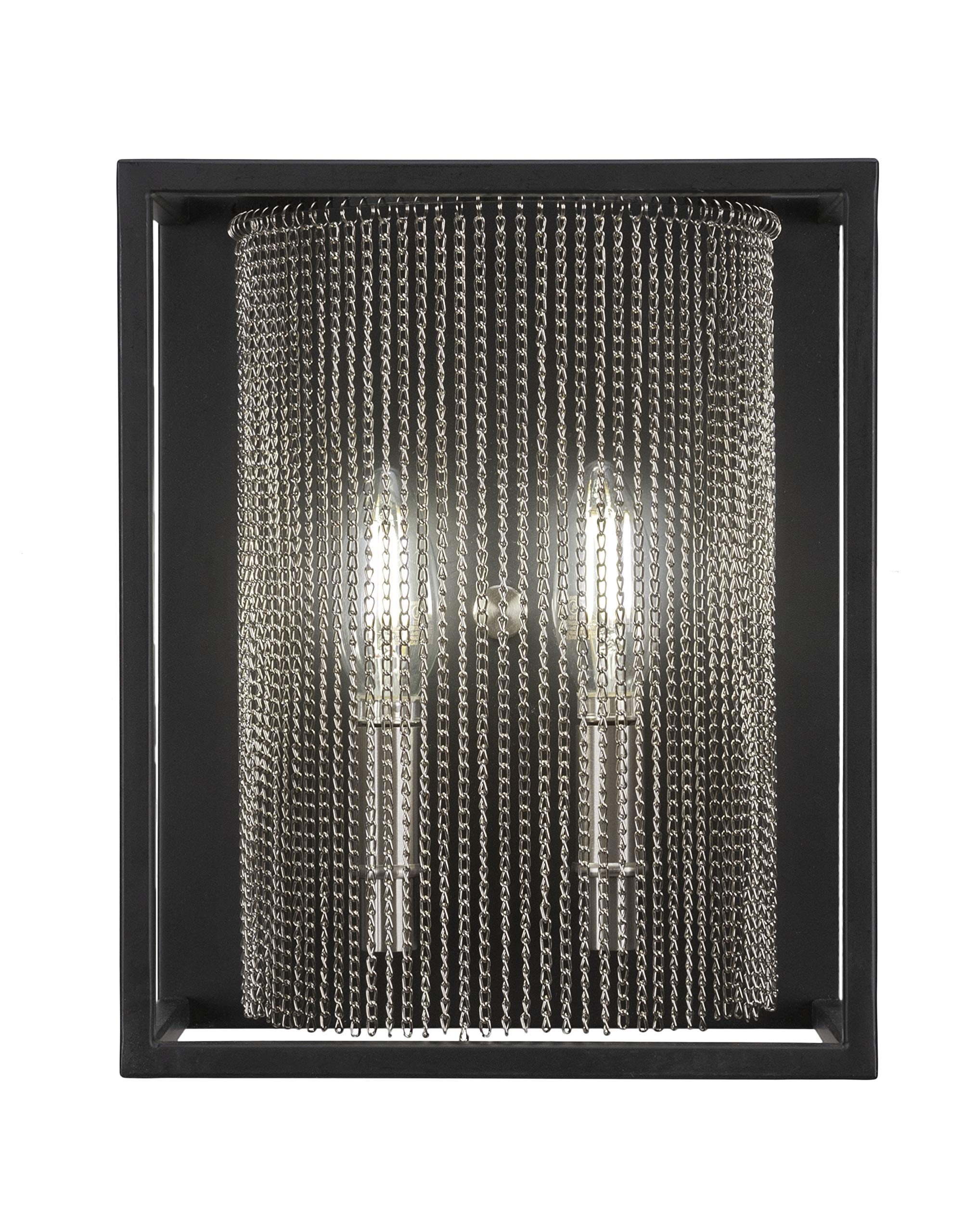 Cadina 2 Light Wall Sconce in Matte Black & Brushed Nickel (1301-MBBN)
