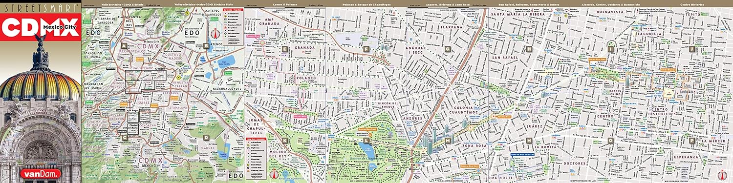 StreetSmart Mexico City Map by VanDam – Laminated City Center Street Map of CDMX w/all Attractions, Pre-hispanic Sites, Museums, Hotels, Restaurants, ... 2026 Edition (English and Spanish Edition)
