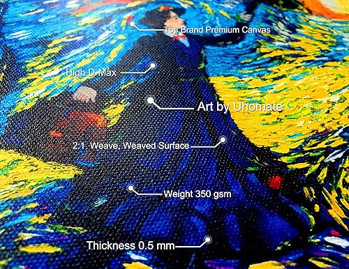 Miniatura 3 de Uhomate Mary Poppins Vincent Van Gogh - Pósteres de noche estrellada para el hogar, lienzo para decoración de pared, cuarto de bebé, sala de estar,