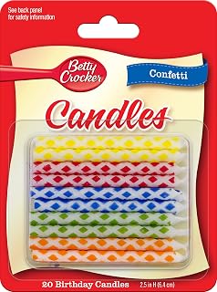 Betty Crocker Candles, Confetti, 20 CT