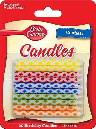Betty Crocker Candles, Confetti, 20 CT