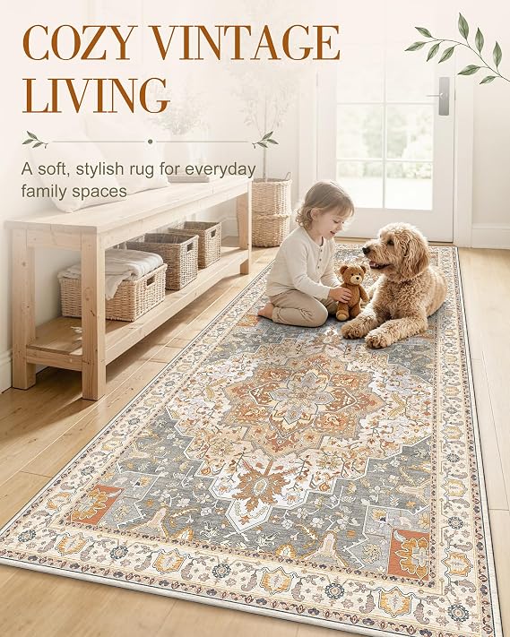 OLANLY 2x6 Washable Runner Rug, Soft Non Slip Carpet for Hallway Kitchen