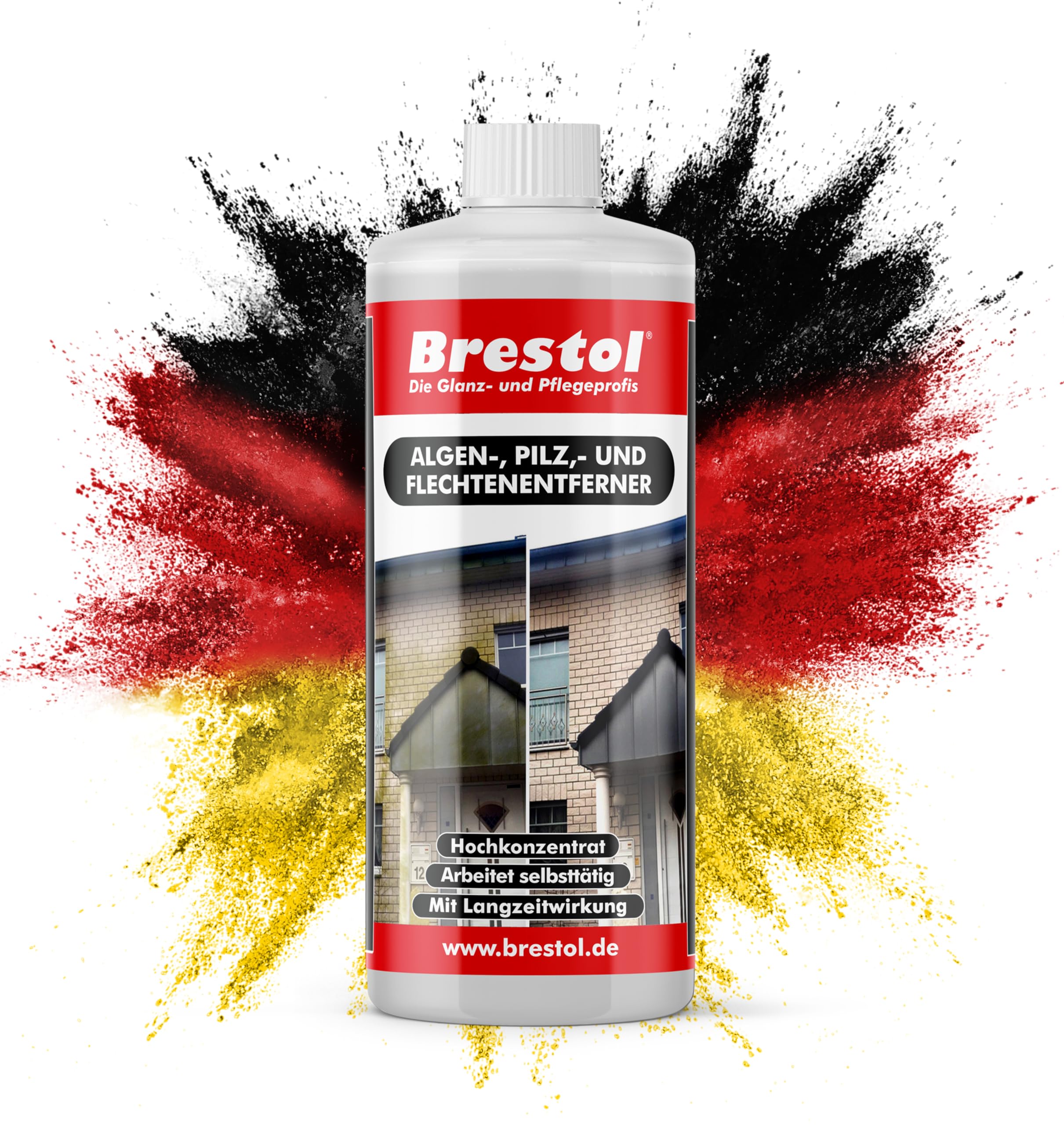 BRESTOL® Algenentferner Pilzentferner Flechtenentferner 1000 ml Konzentrat - Grünbelagsentferner Grünbelagentferner
