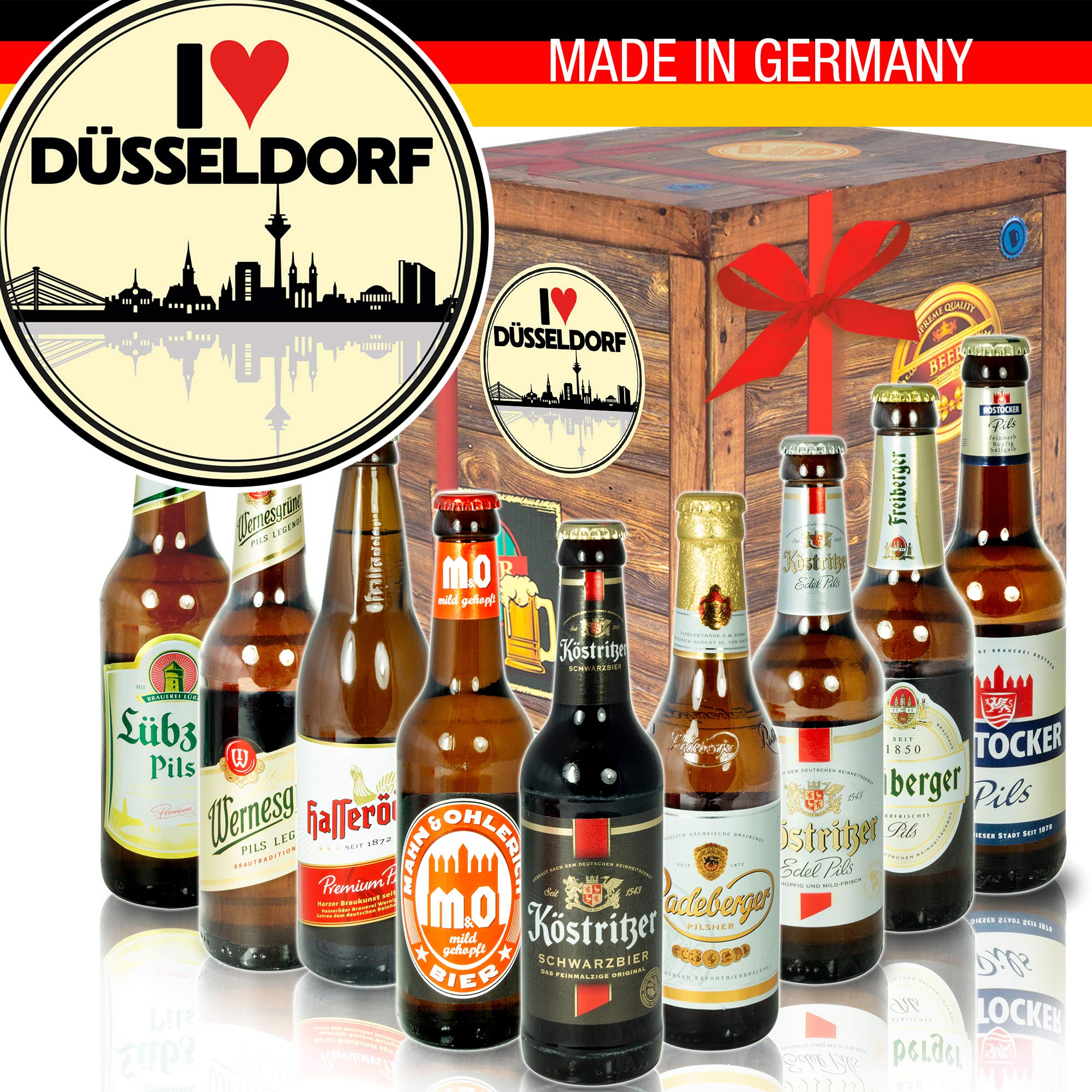 I love Düsseldorf - mit Ostdeutschen Bieren - Düsseldorf Geburtstag Geschenk
