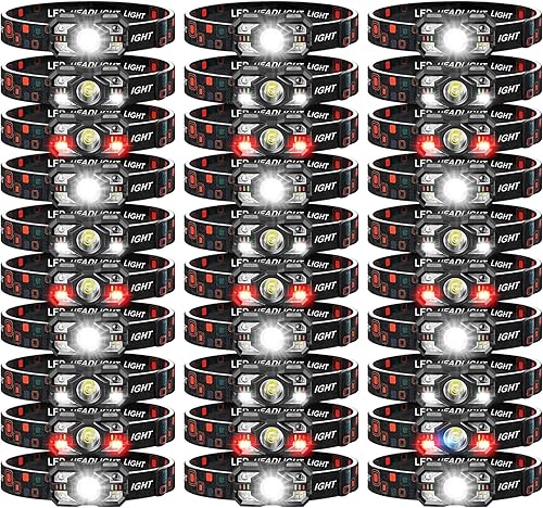 Miniatura 10 de Linterna Frontal Recargable Paquete de 2, 3000 Lúmenes Linterna Frontal Ultraligera Brillante con Luz Blanca y Roja, Faro LED con Sensor de