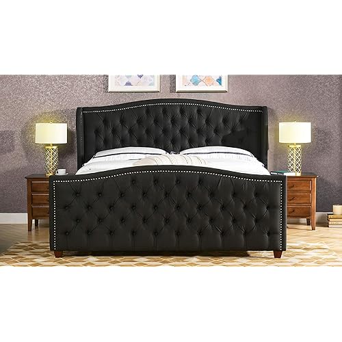Jennifer Taylor Home Marcella beds, King, Jet Black, Model:52130-4-978-2