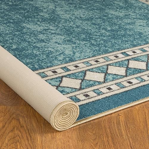 Miniatura 89 de Antep Rugs Alfombras modernas con bordes de 2 x 7 pies antideslizantes (antideslizante) de perfil bajo con parte trasera de goma para interiores