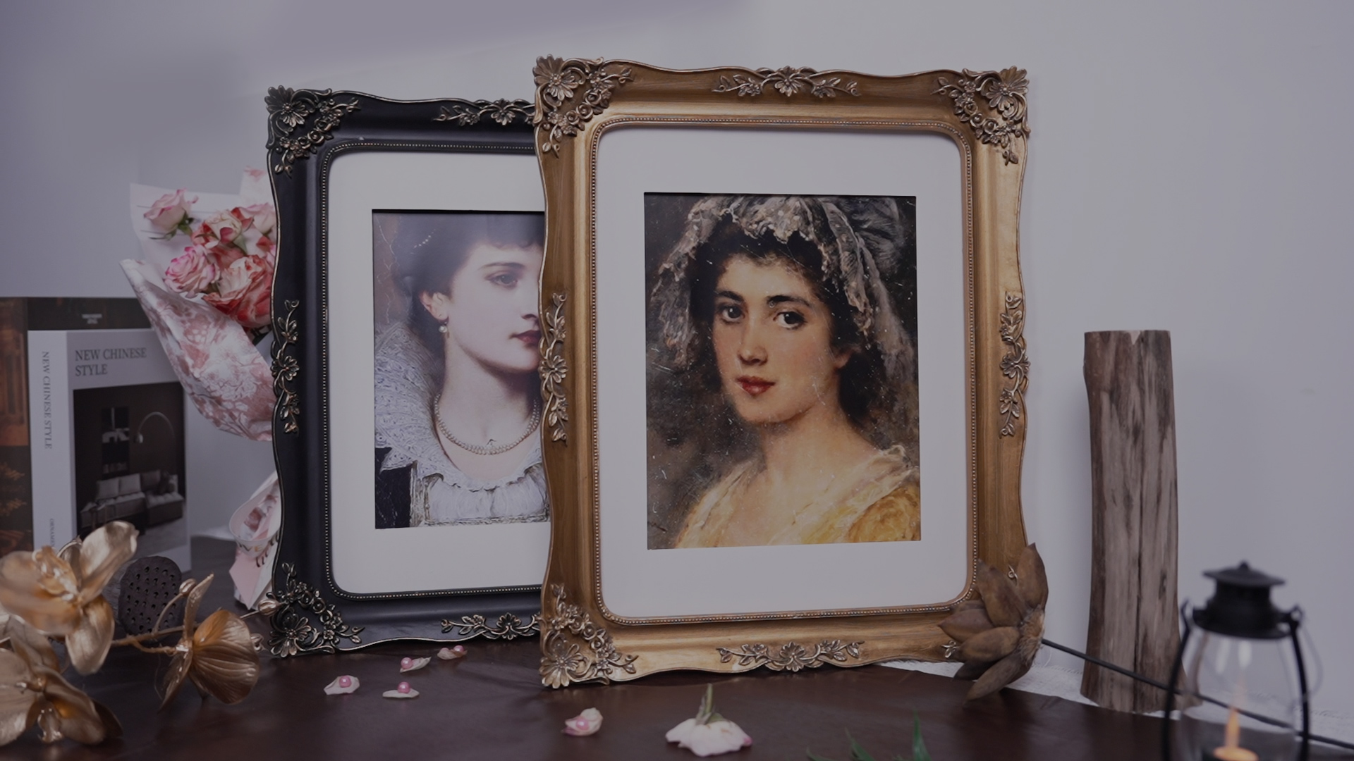 ビンテージ額縁 ヴィンテージフォトフレーム刻まれたレース樹脂ミニ額縁写真